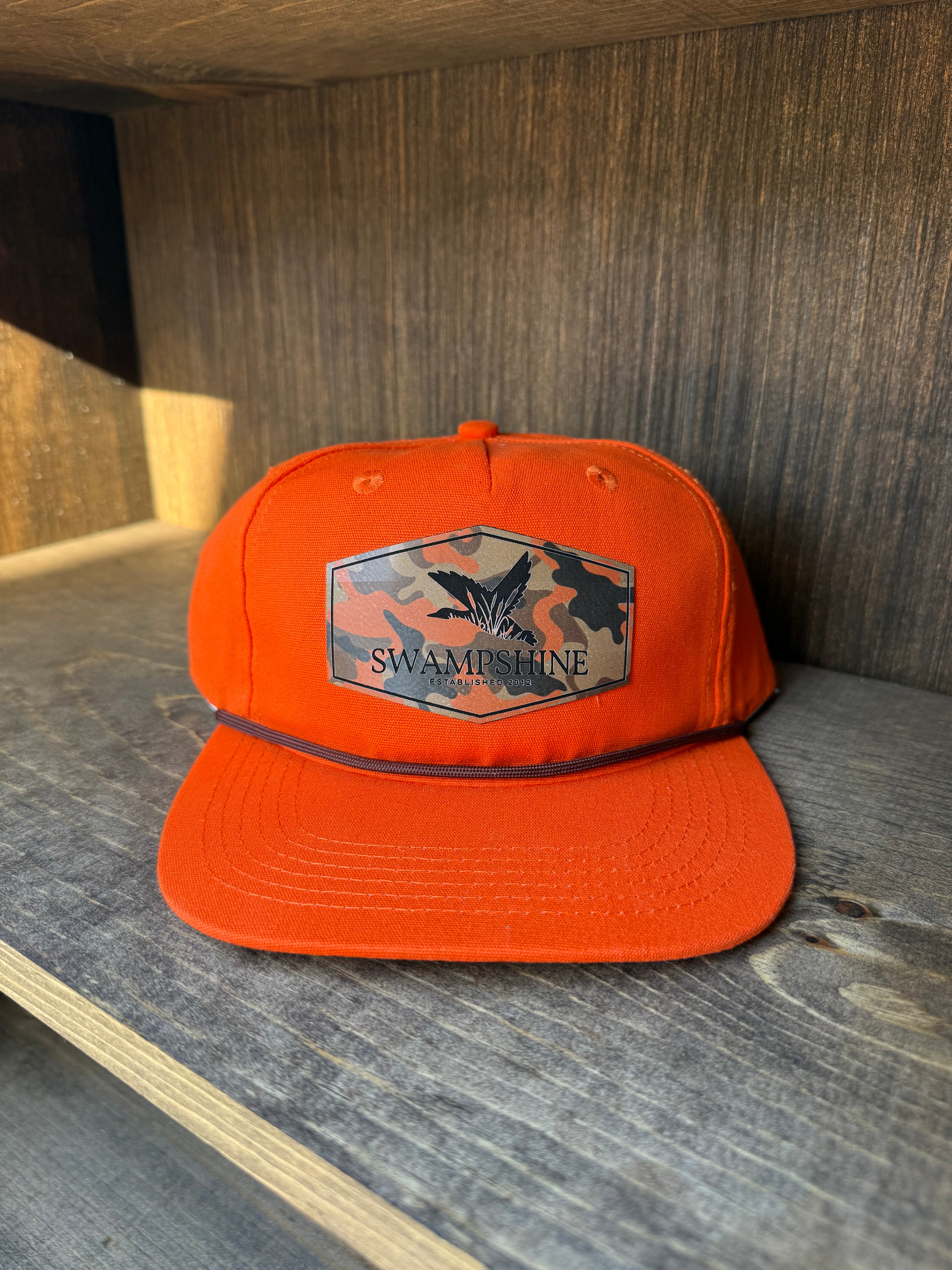 Neon Orange Gramps Camo Leather Patch