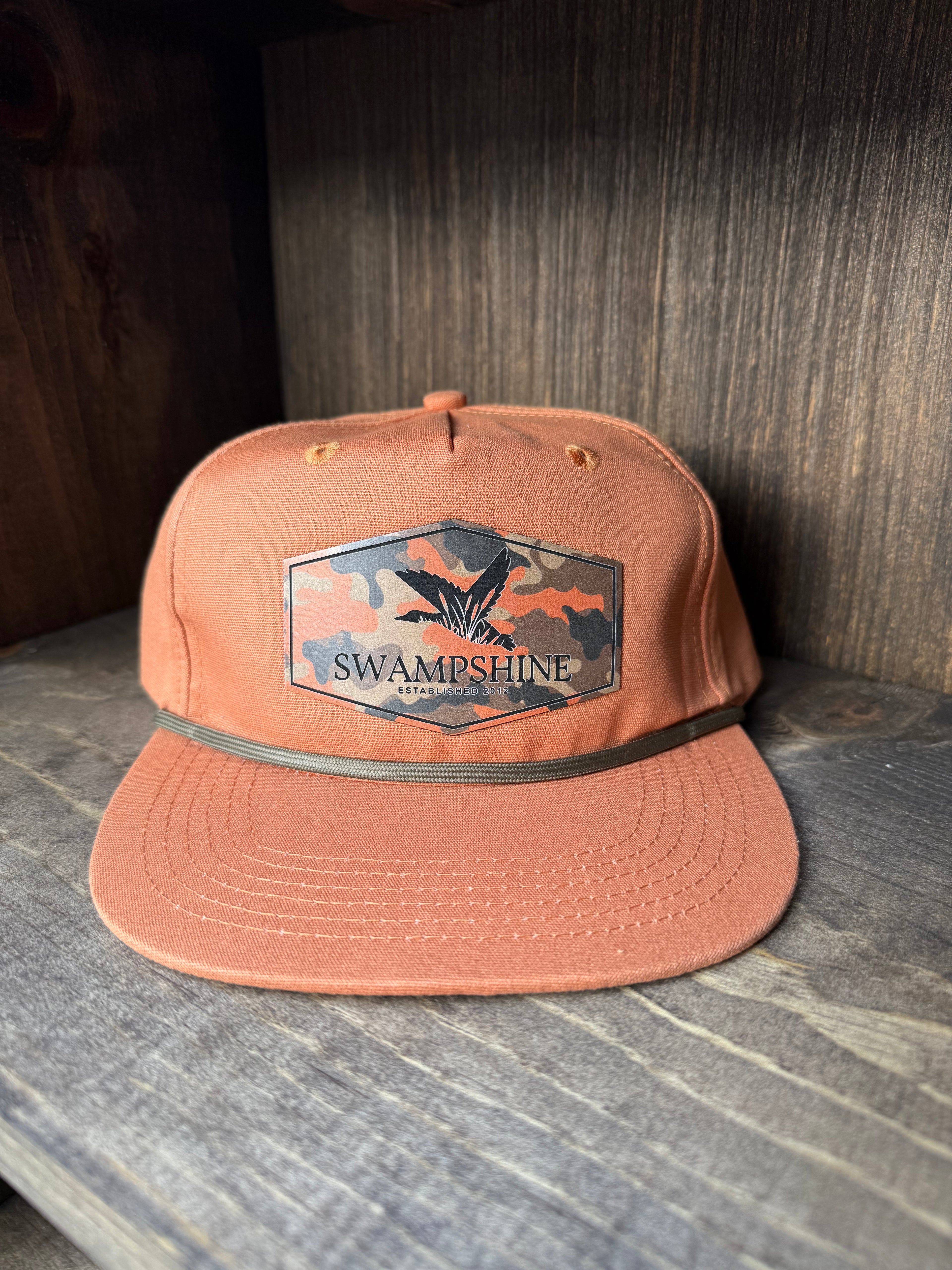 Burnt Orange Gramps Camo Leather Patch