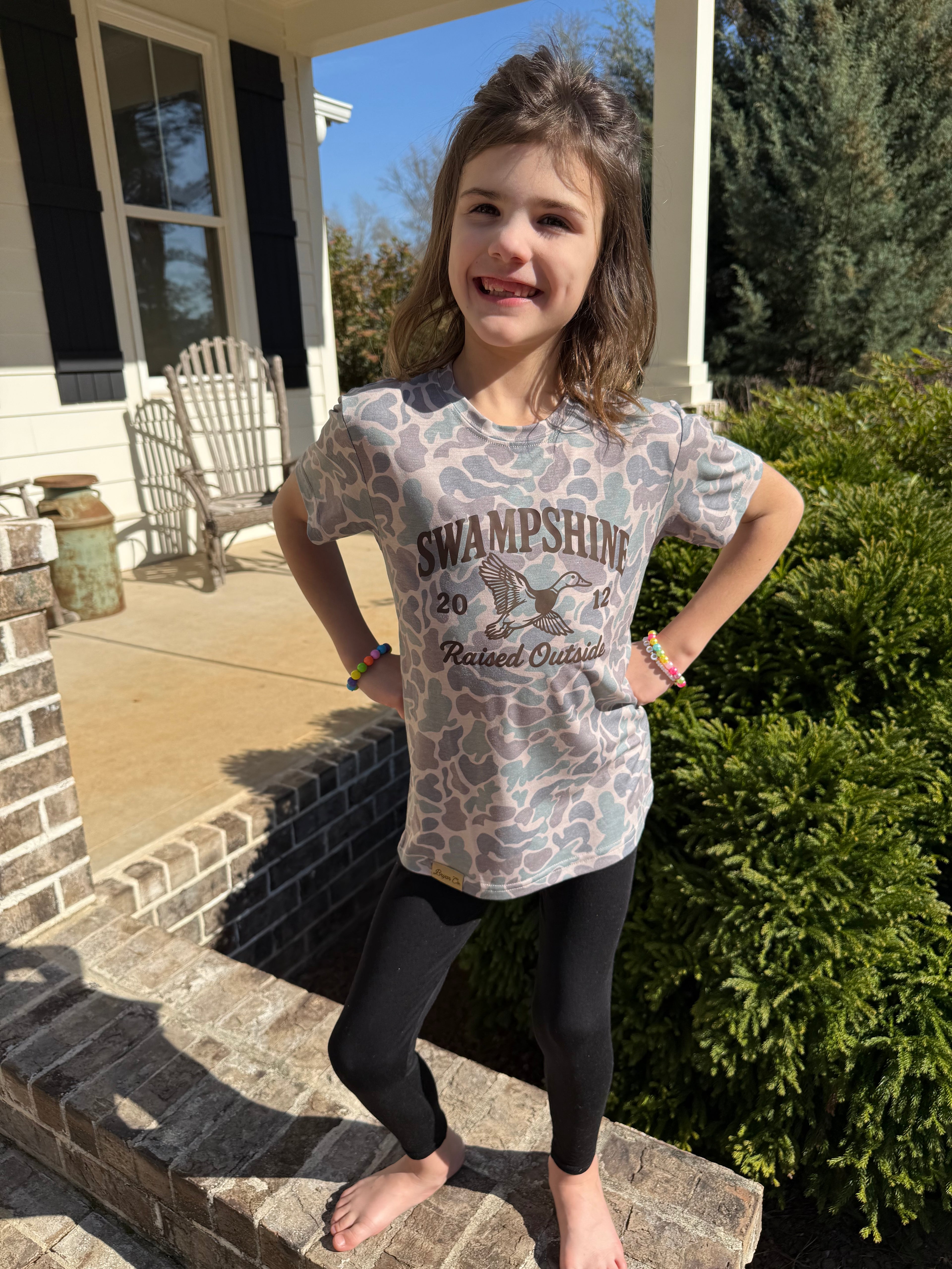 Brown & Green Camouflage Youth Tshirt