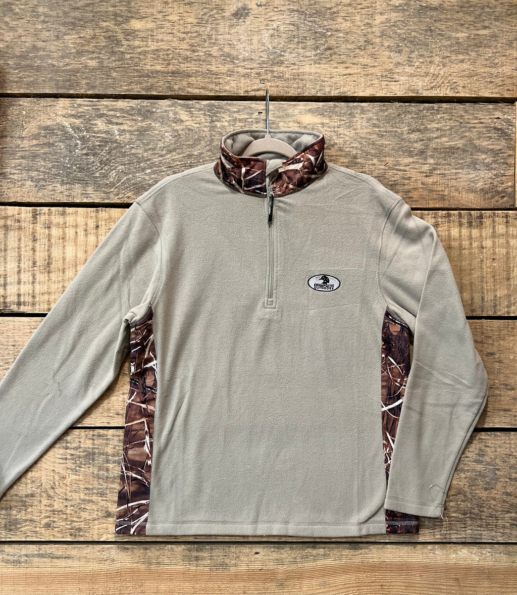 Beige/Camouflage Fleece Swampshine Outdoors Quarter Zip