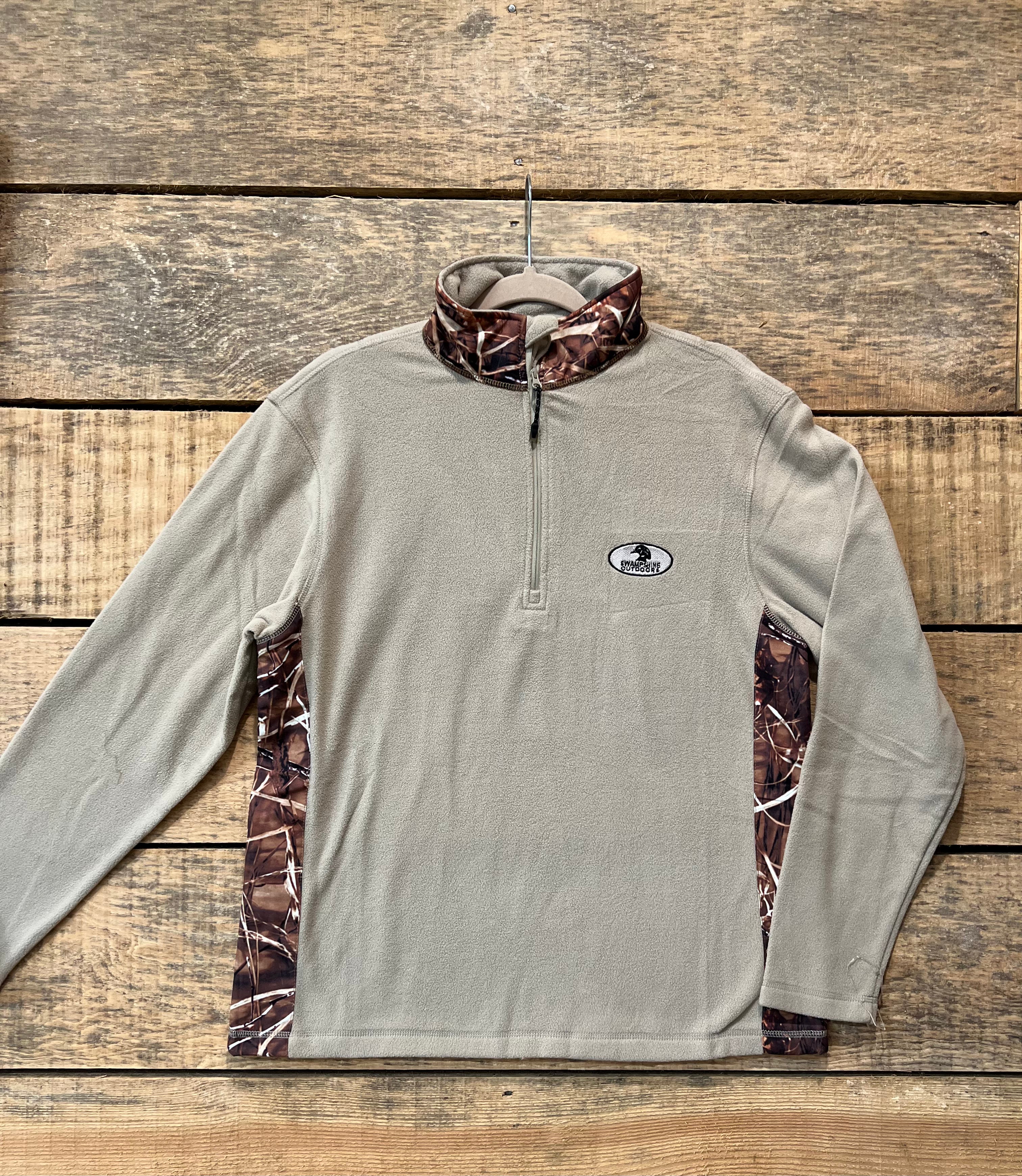 Beige/Camouflage Fleece Swampshine Outdoors Quarter Zip