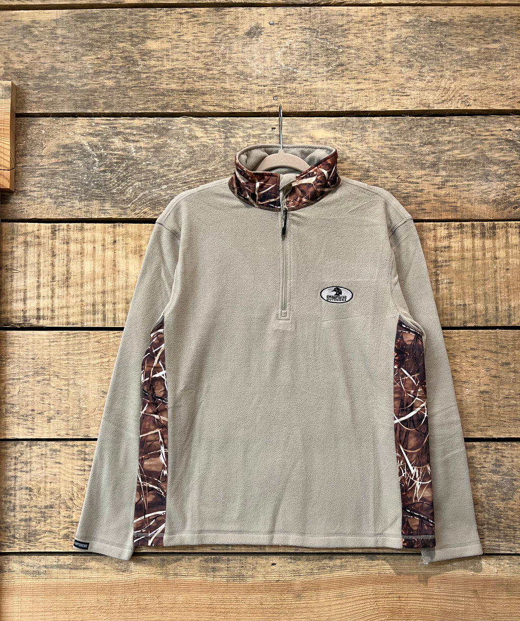 Beige/Camouflage Fleece Swampshine Outdoors Quarter Zip